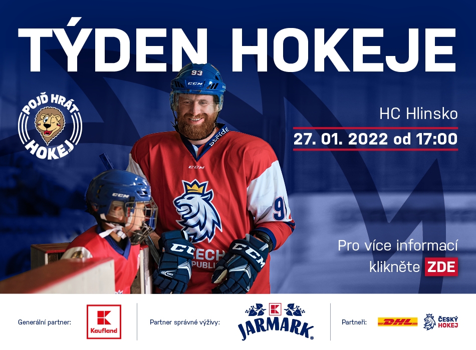 Přijďte ve čtvrtek 27.ledna v 17:00 hod na zimní stadion v Hlinsku na akci Týden hokeje